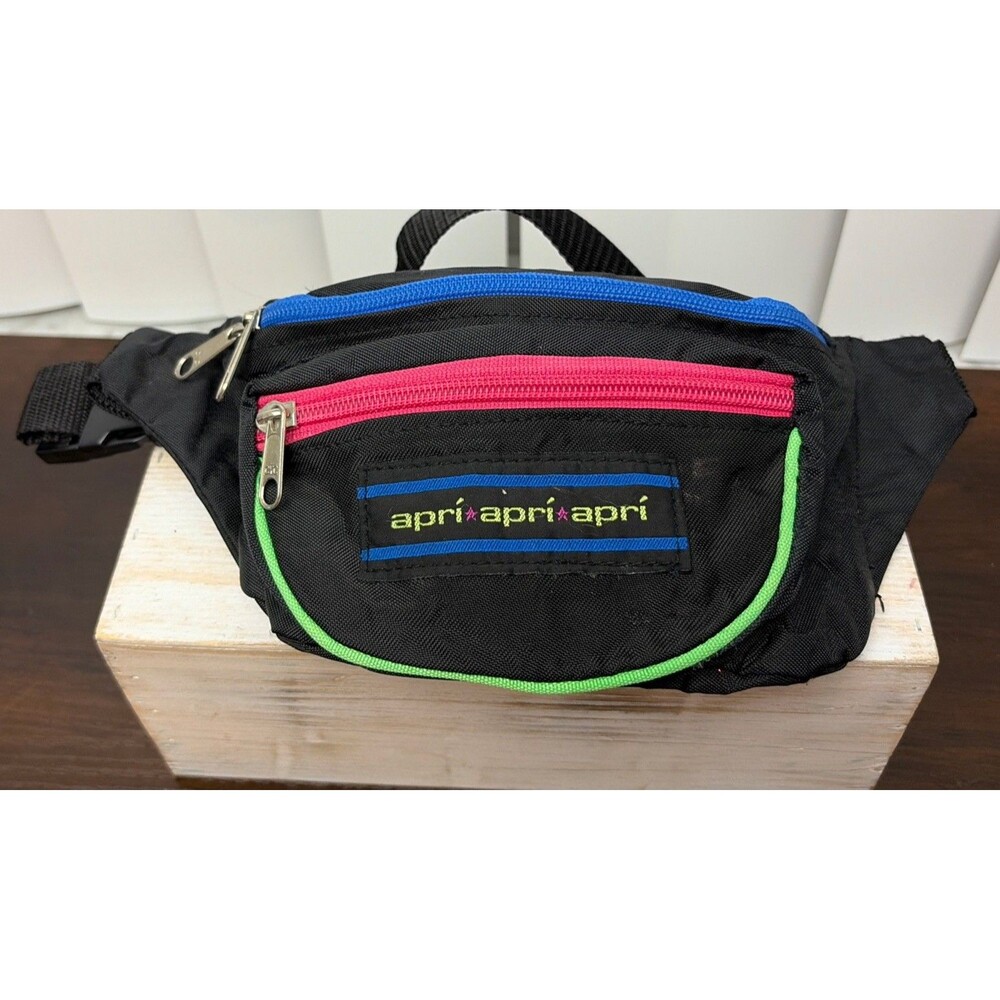 Vintage 80s 90s kids  Fanny Pack Neon Pink blue black Green Colorblock Retro